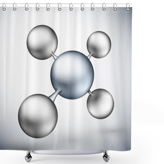 Personality  3d Molecule Shower Curtains