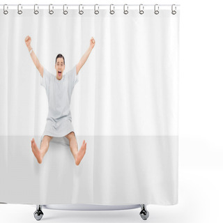 Personality  Male Patient Seated On Panel Shower Curtains