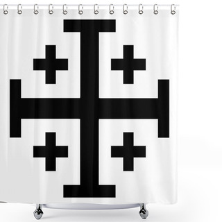 Personality  Jerusalem Cross Raster Shower Curtains