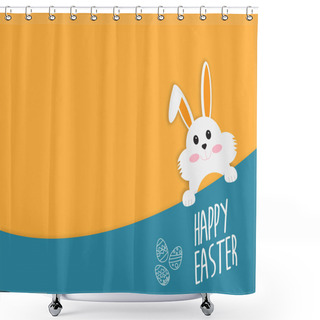 Personality  Happy Easter With Easter Bunny Shower Curtains