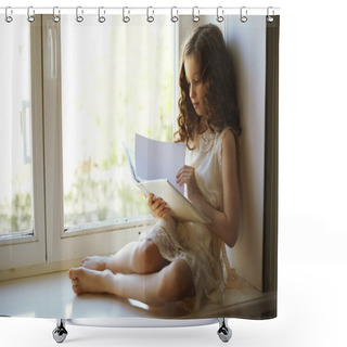 Personality  Girl Reading A Book Shower Curtains