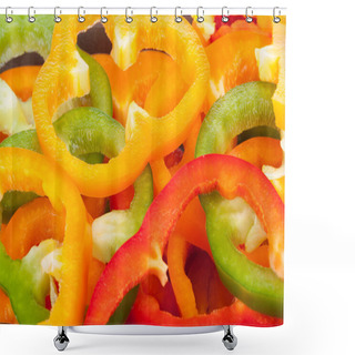 Personality  Colorful Sliced Bell Peppers Shower Curtains