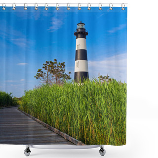 Personality  Lighthouse Boardwalk Shower Curtains
