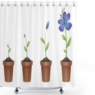 Personality  Stages Of Growth, Beautiful Flower (blue Flax) Shower Curtains