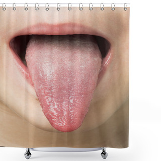 Personality  Human Tongue Protruding Out Shower Curtains