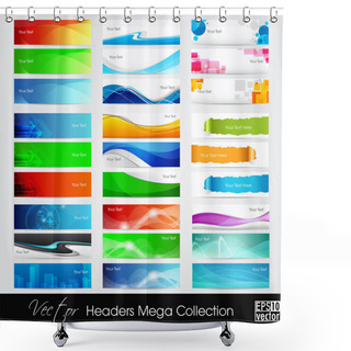 Personality  Vector Illustration Of Banners Or Website Headers With Abstract, Shower Curtains