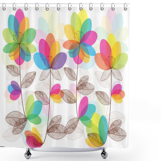 Personality  Colorful Vector Floral Background Shower Curtains
