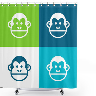 Personality  Animal Flat Four Color Minimal Icon Set Shower Curtains