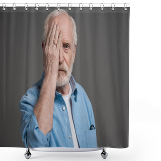 Personality  Senior Man Reviewing Eyesight Shower Curtains
