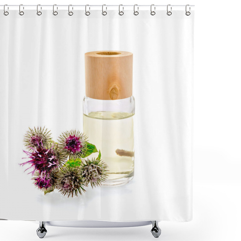 Personality  Oil With Burdock Shower Curtains