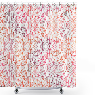 Personality  Geometrical Watercolor Texture Repeat Modern Pattern Shower Curtains