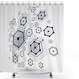 Personality  3d Abstract Background In Bauhaus Style  Shower Curtains