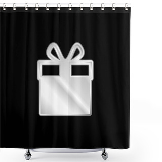 Personality  Big Gift Silver Plated Metallic Icon Shower Curtains