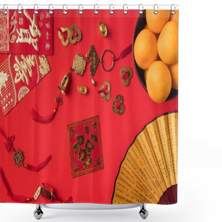 Personality  Oriental Decorations And Tangerines  Shower Curtains