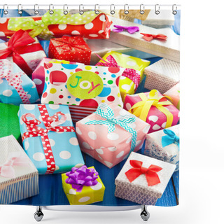 Personality  Little Presents Wrapped In Colorful Paper Shower Curtains