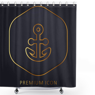 Personality  Anchor Golden Line Premium Logo Or Icon Shower Curtains
