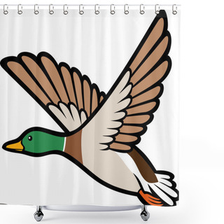 Personality  Mallard Duck Flying Shower Curtains