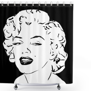 Personality  Marilyn Monroe Vector Illustration Shower Curtains