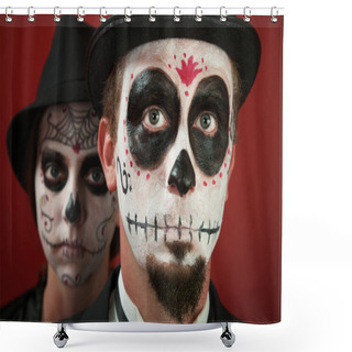 Personality  All Souls Day Couple Shower Curtains