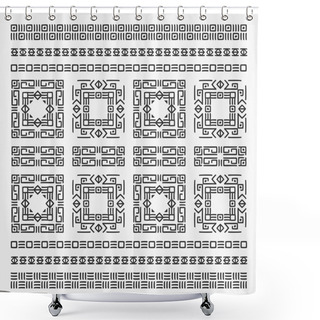 Personality  Ancient Pattern - Endless Tribal Elements White Shower Curtains