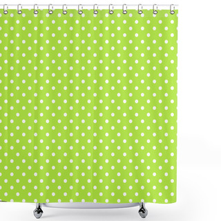 Personality  Seamless Green Polka Dot Background Shower Curtains