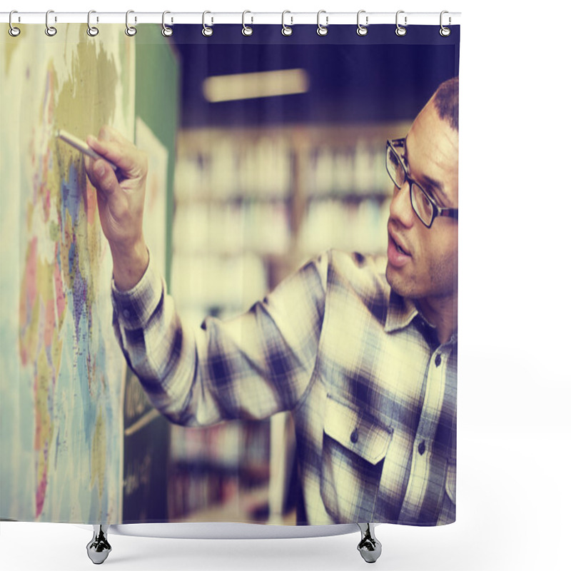 Personality  Young Teacher Teaching Geography Shower Curtains