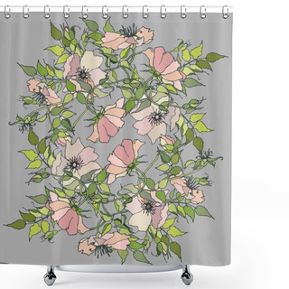 Personality  Background. Wild Roses. Shower Curtains
