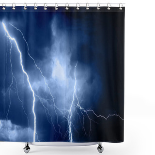 Personality  Summer Storm Bringing Thunder, Lightnings And Rain Shower Curtains