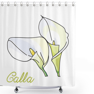 Personality  White Calla Lilies Shower Curtains