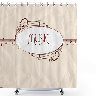 Personality  Vintage Music Label Vector Illustration   Shower Curtains