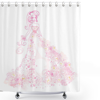 Personality  Beautiful Princess - Doodle  Shower Curtains