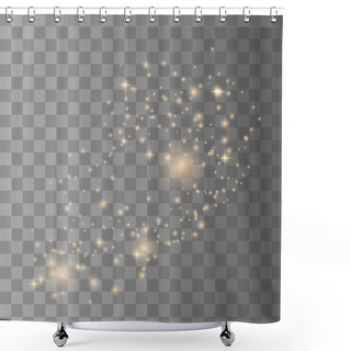 Personality  Gold Sparks And Golden Stars Shower Curtains