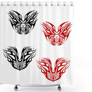 Personality  Bikers Tattoos With Flames Shower Curtains