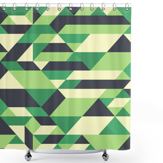 Personality  Retro Seamless Pattern With Colorful Triangles And Rhombuses. Shower Curtains