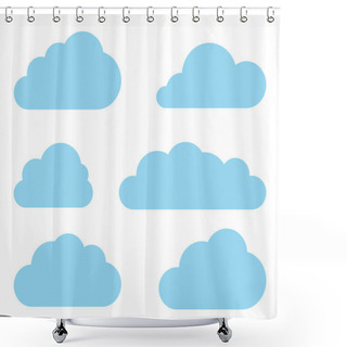 Personality  Clouds Collection. Cloud Shapes Pack. Vector. Shower Curtains