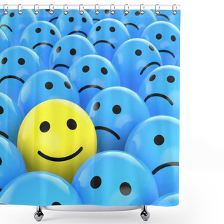 Personality  Happy Smiley Between Sad Ones Shower Curtains
