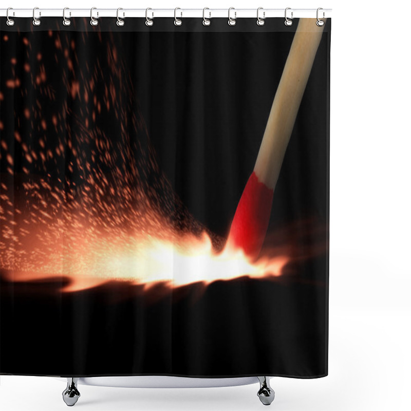 Personality  flame from a freshly ignited match shower curtains