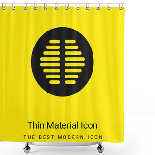 Personality  Bathroom Drainage Of Circular Shape Minimal Bright Yellow Material Icon Shower Curtains