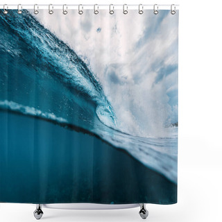 Personality  Blue Wave In Ocean. Breaking Wave In Oahu Shower Curtains