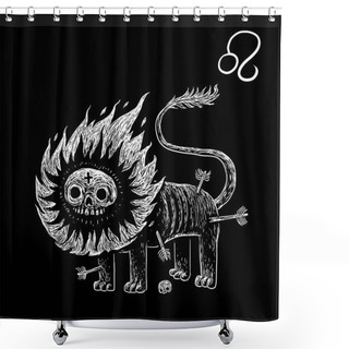 Personality  Leo Zodiacal Symbol Shower Curtains