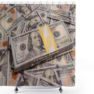 Personality  Stack Of New One Hundred Dollar Bills Shower Curtains