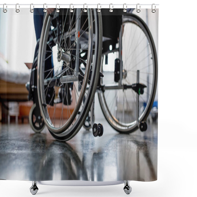 Personality  Senior Patient In Wheelchair Shower Curtains
