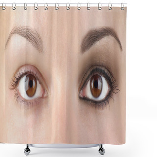 Personality  Eye Make-up Or No? Shower Curtains
