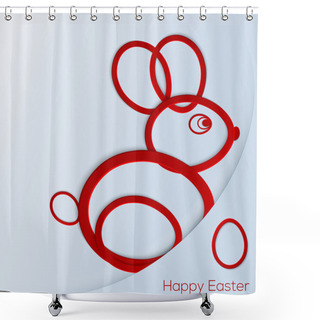Personality  Happy Easter Bunny Vector Illustration  Shower Curtains