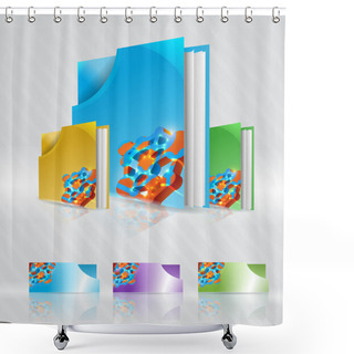 Personality  Vector Set Of Abstract Folders. Shower Curtains