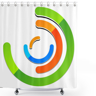 Personality  Concentric Circles With Random Lines Shower Curtains