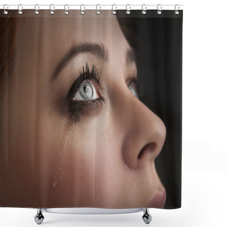 Personality  Beauty Girl Cry Shower Curtains