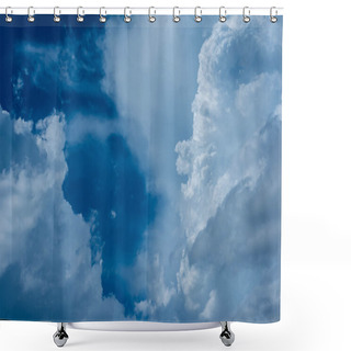 Personality  Image Of Blue Sky And White Clouds On Day Time For Background Usage.(horizontal) Shower Curtains