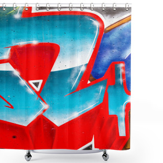 Personality  Colorful Graffiti, Abstract Grunge Graffiti Background Shower Curtains