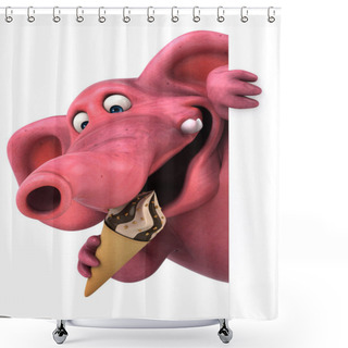 Personality  Cartoon Character Holding Ice Cream Shower Curtains